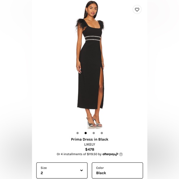 Prima Dress in Black, worn 1 time - Picture 2 of 6